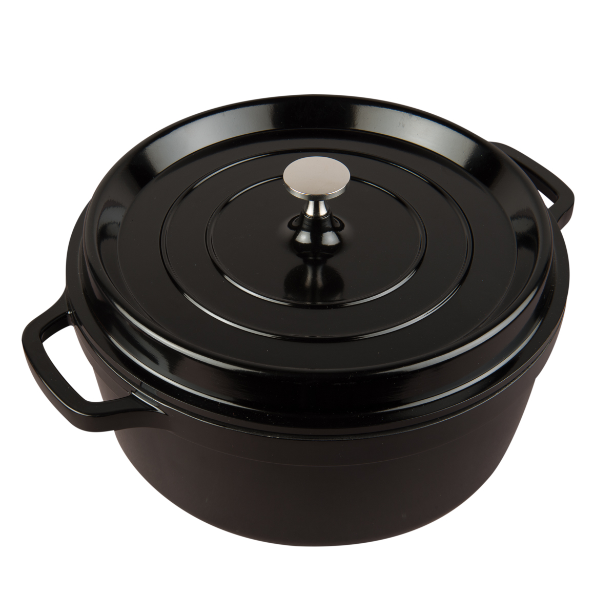 Masterpan MP-125 7 qt. Non-Stick Cast Aluminum Dutch Oven, Black - 11 in.